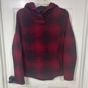 The North Face Red and Black Plaid Women's Top